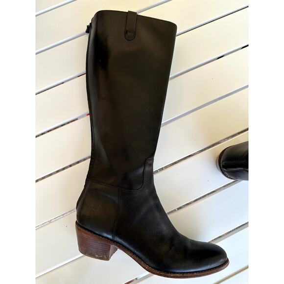 Kenneth Cole Reaction Black Leather Knee High Boots | Size 9.5 | Classic Riding - Picture 4 of 6